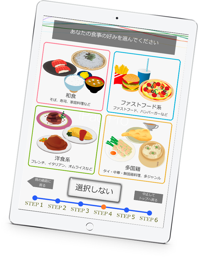 パーソナルイメージ診断　食事の好みの選択